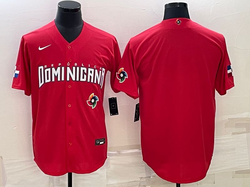 Men 2023 World Cub Dominican Blank Red Nike MLB Jersey3->more jerseys->MLB Jersey